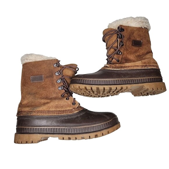 Sorel Boots Kaufman Men Waterproof Winter Duck Rubber Suede Leather Wool Lined 8 - Picture 1 of 8